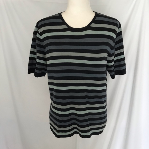Kasper Tops - Kasper Silk Striped Beautiful 10 Petite